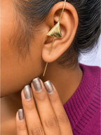 Brass triangles earpin earrings, jewellery accessory