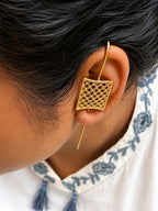 Brass charpai ear pin earrings, jewellery accessory