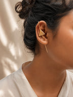 Brass triangles earpin earrings, jewellery accessory