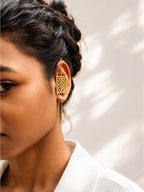 Brass charpai ear pin earrings, jewellery accessory
