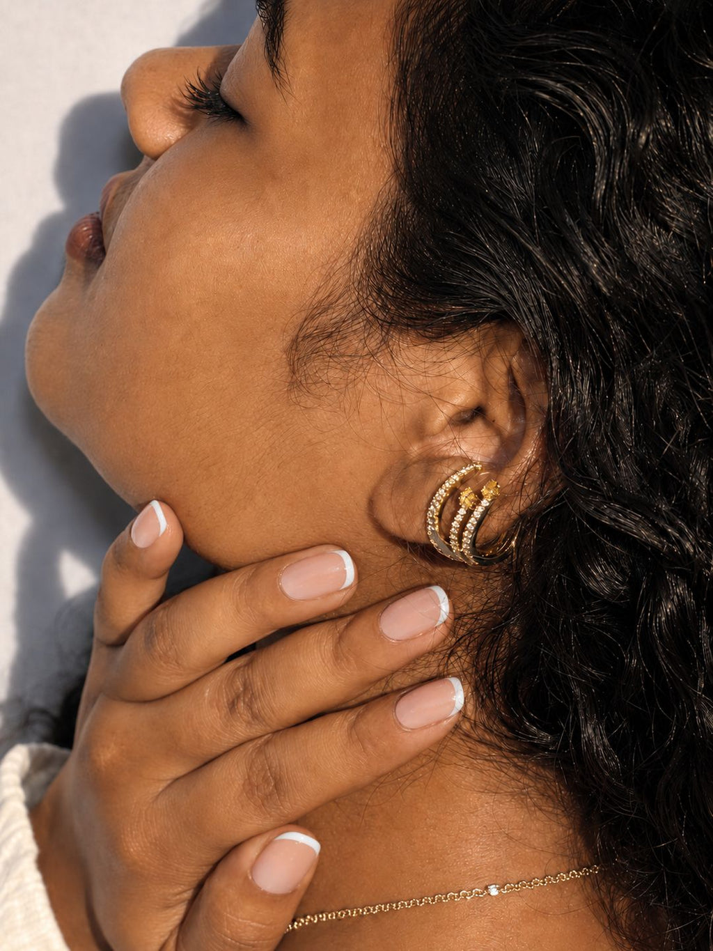 Anti-tarnish yellow stars ear cuff earrings, jewellery accessory