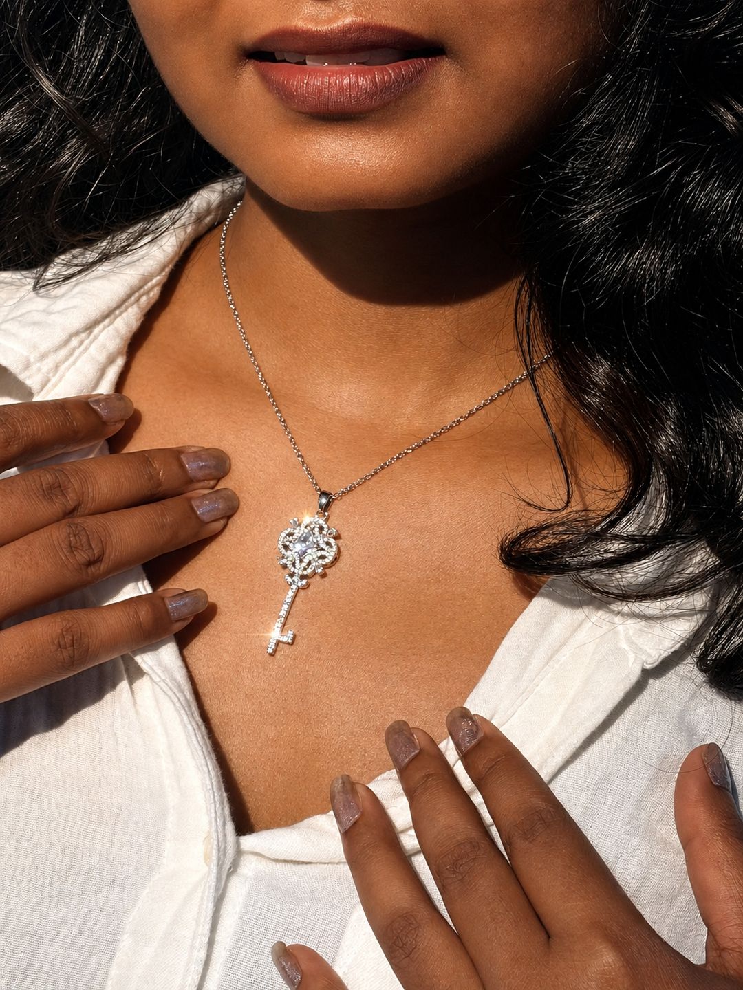 Cute Girl Key chain necklace