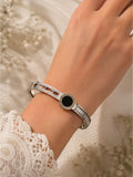 Anti-tarnish stainless steel big dial roman numbers bangle, jewellery accessory
