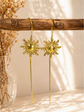 Brass blazing sun earpin earrings, jewellery accessory