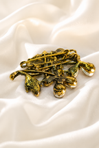 Bronze Crystals Flower Branch Brooch