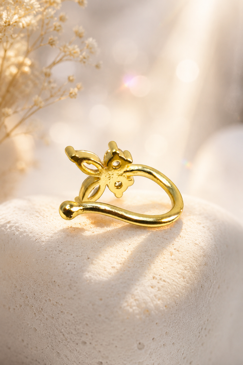 Anti-tarnish stainless steel butterfly stone nosepin, jewellery accessory