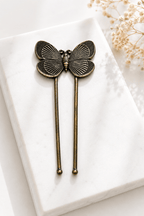 Silver oxidised butterfly hair pin, jewellery hair accessory