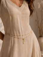 Anti-tarnish stainless steel butterfly pearl waist chain, jewellery accessory