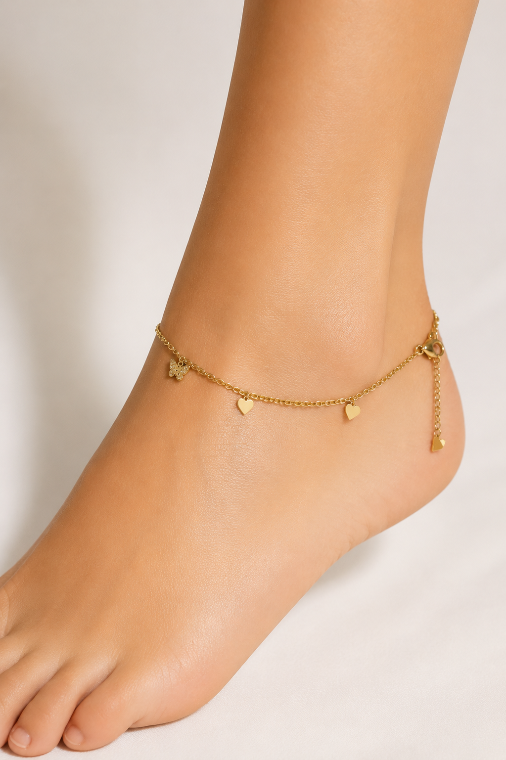 Butterfly with Heart Anklet