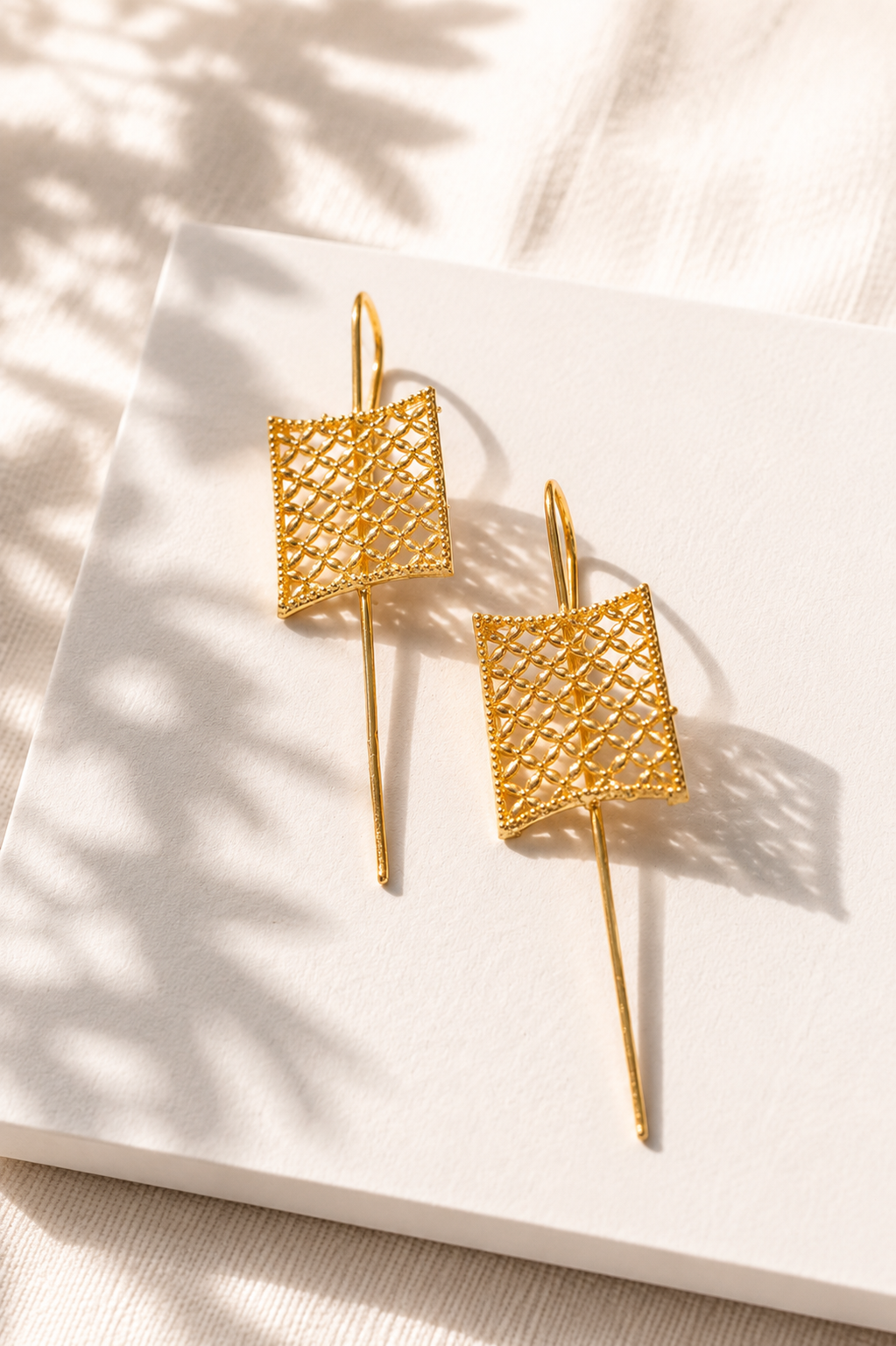 Brass charpai ear pin earrings, jewellery accessory