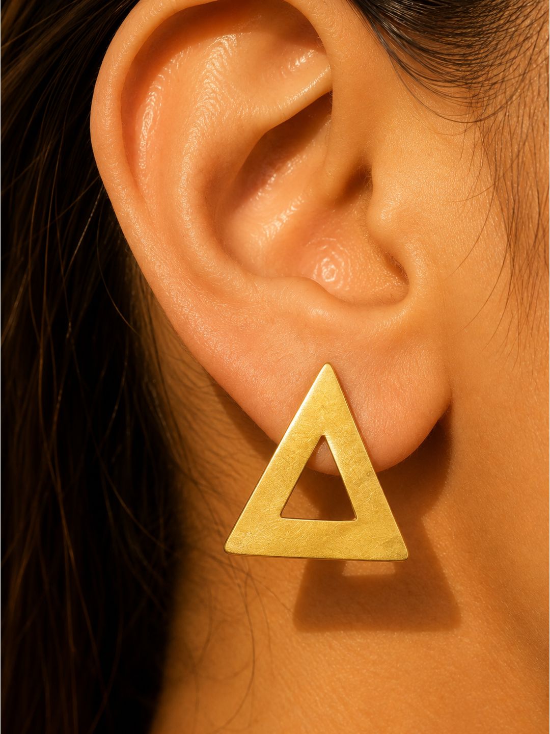 Brass chunky triangles dangler, jewellery accessory