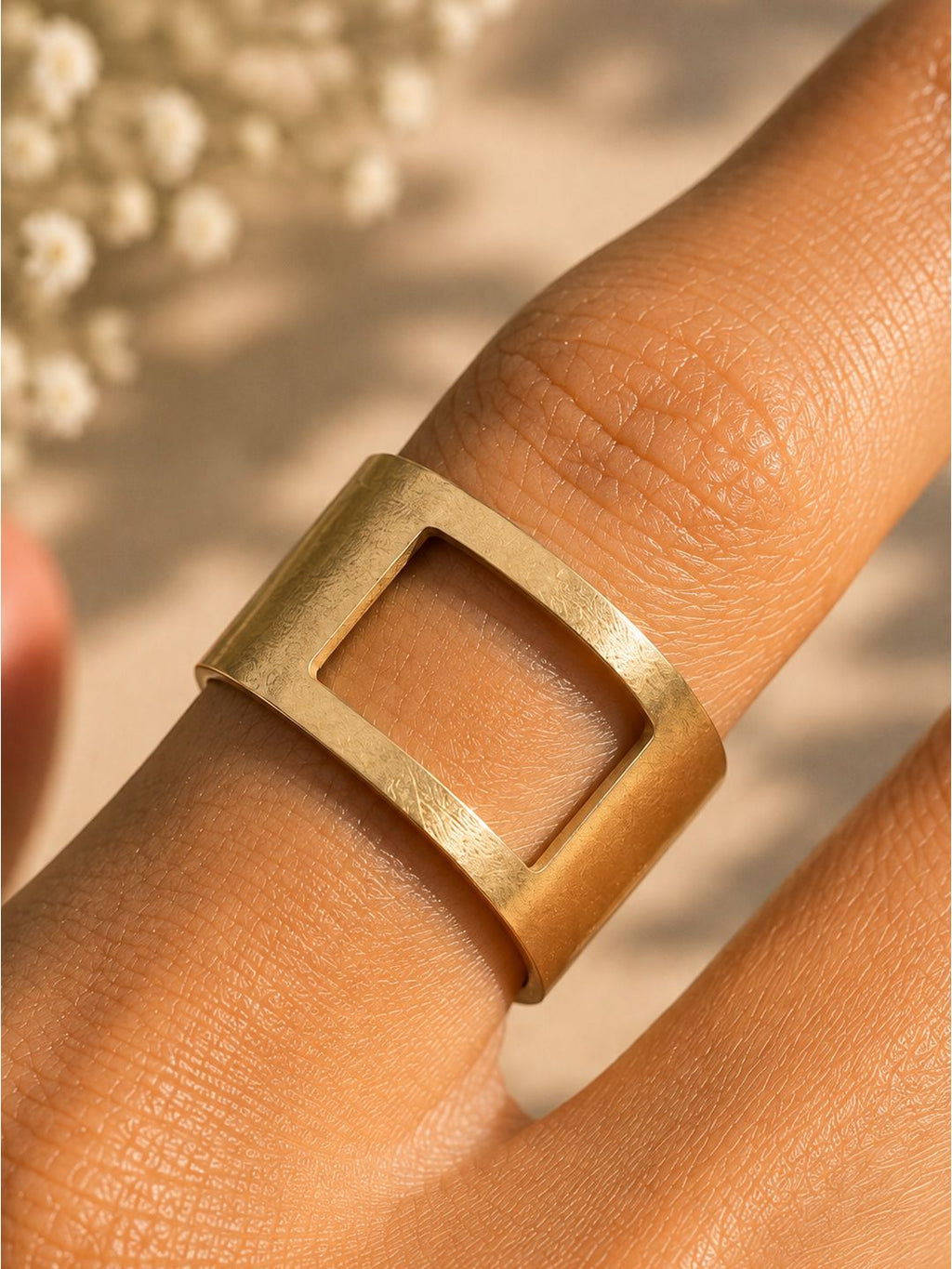 Brass circular window ring, jewellery accessory