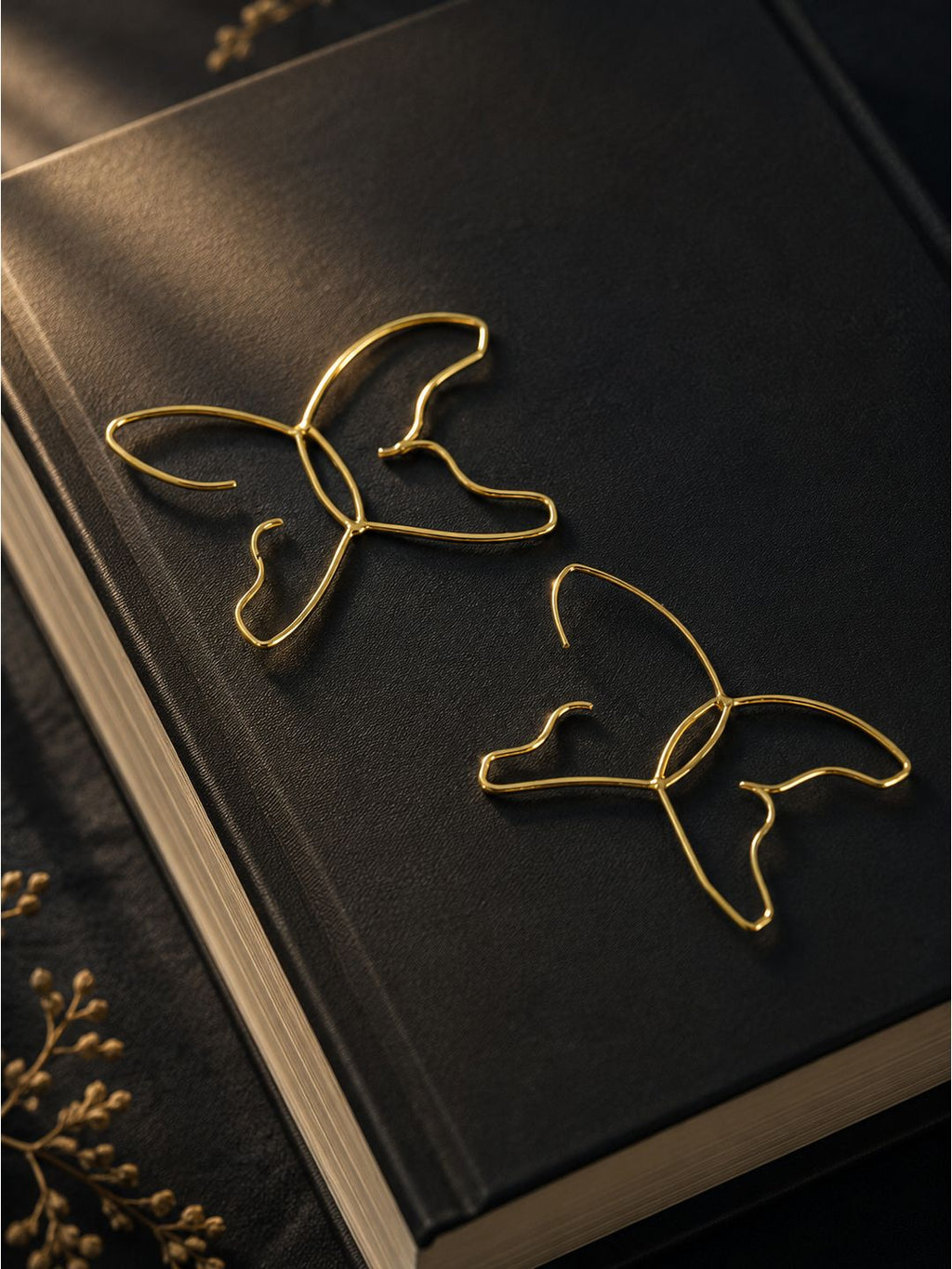 Brass clip on hollow butterfly dangler, jewellery accessory