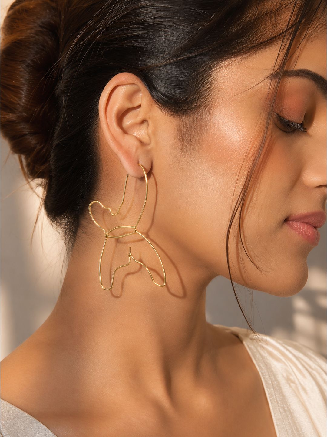 Brass clip on hollow butterfly dangler, jewellery accessory