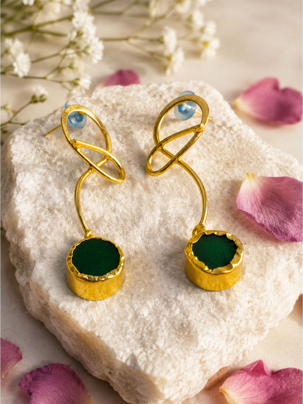 Brass curved wire dangler, jewellery accessory