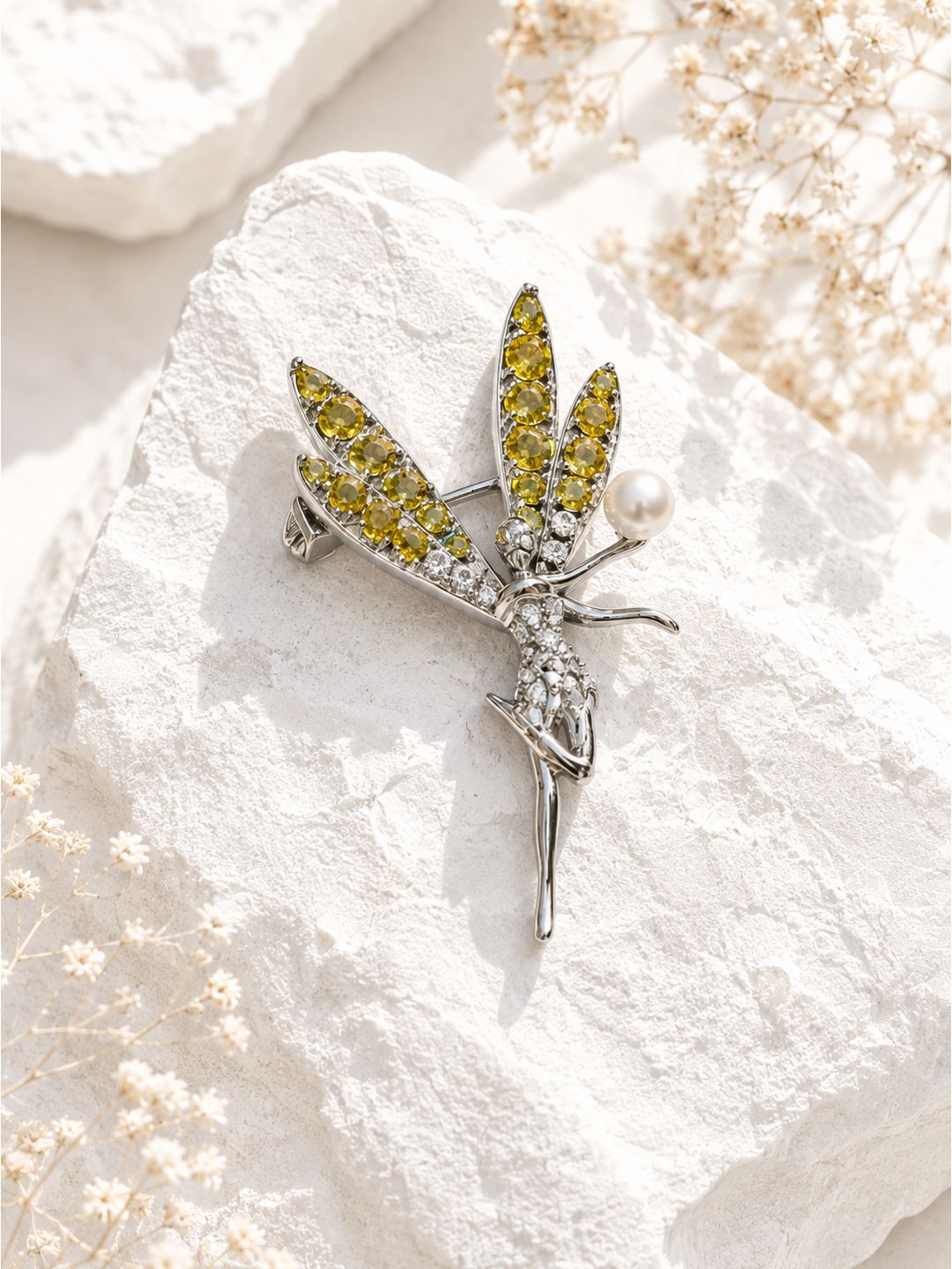 Copper dancing fairy brooch, jewellery accessory