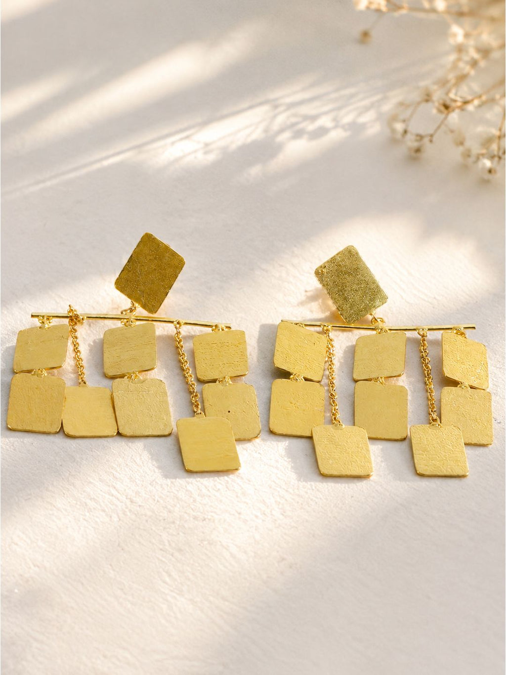 Brass dangling gold blades dangler, jewellery accessory