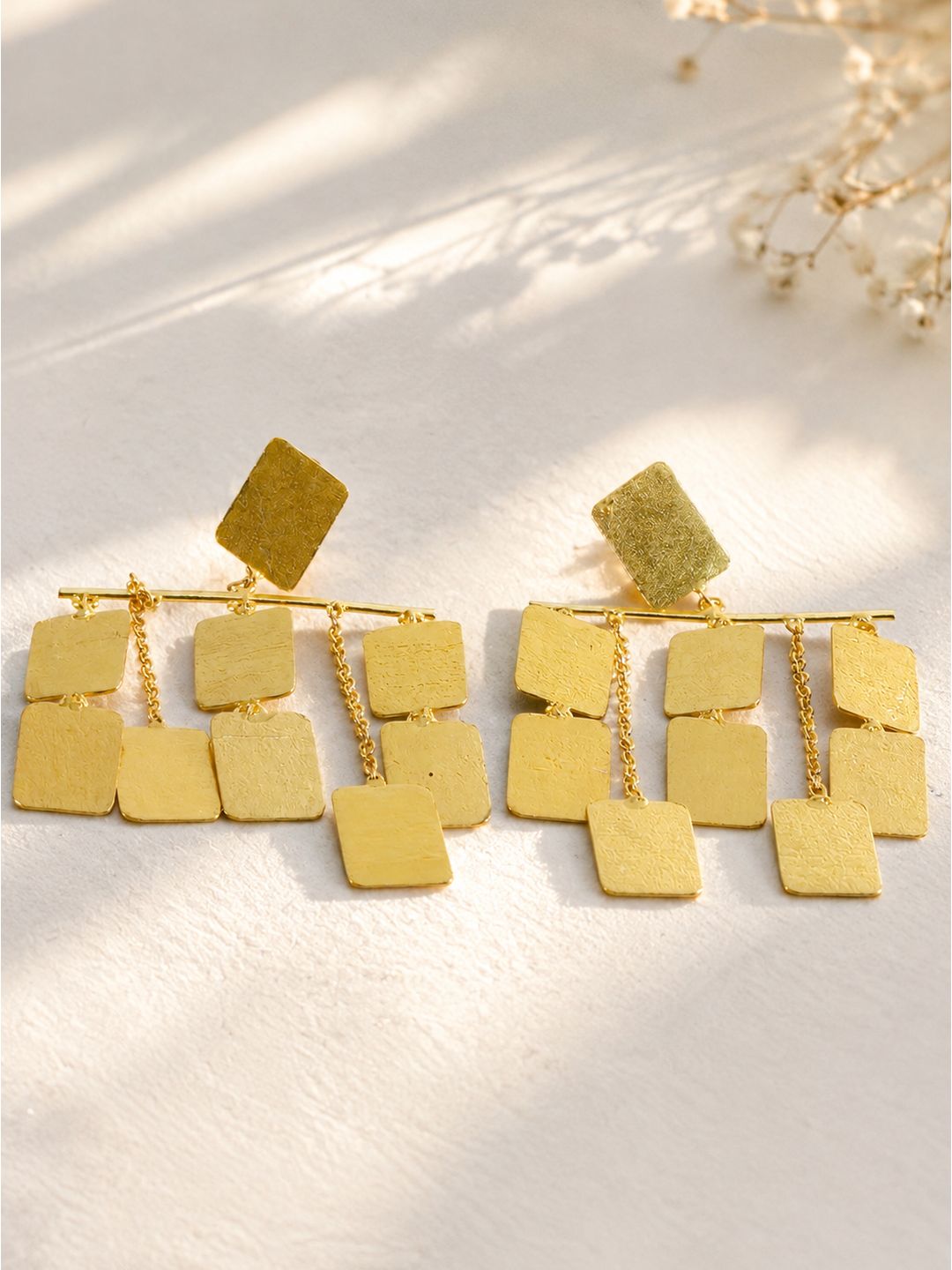 Brass dangling gold blades dangler, jewellery accessory
