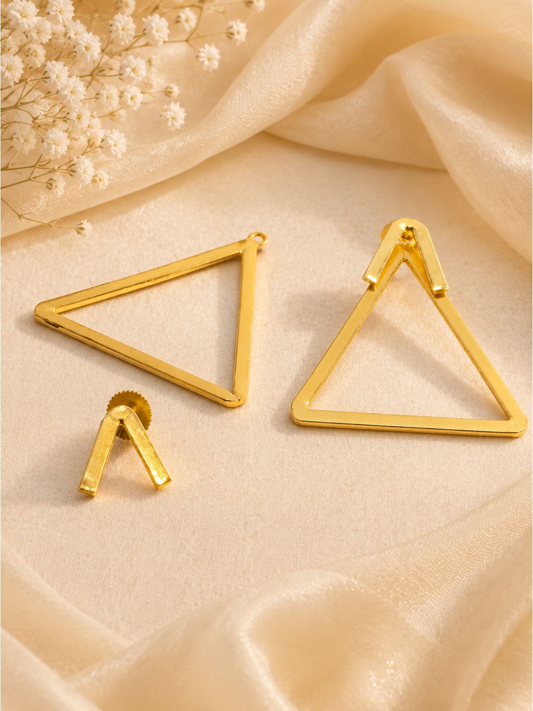Brass detachable triangles dangler, jewellery accessory