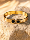 Anti-tarnish stainless steel double dial roman numbers bangle, jewellery accessory