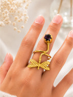 Brass dragonfly wrap ring, jewellery accessory