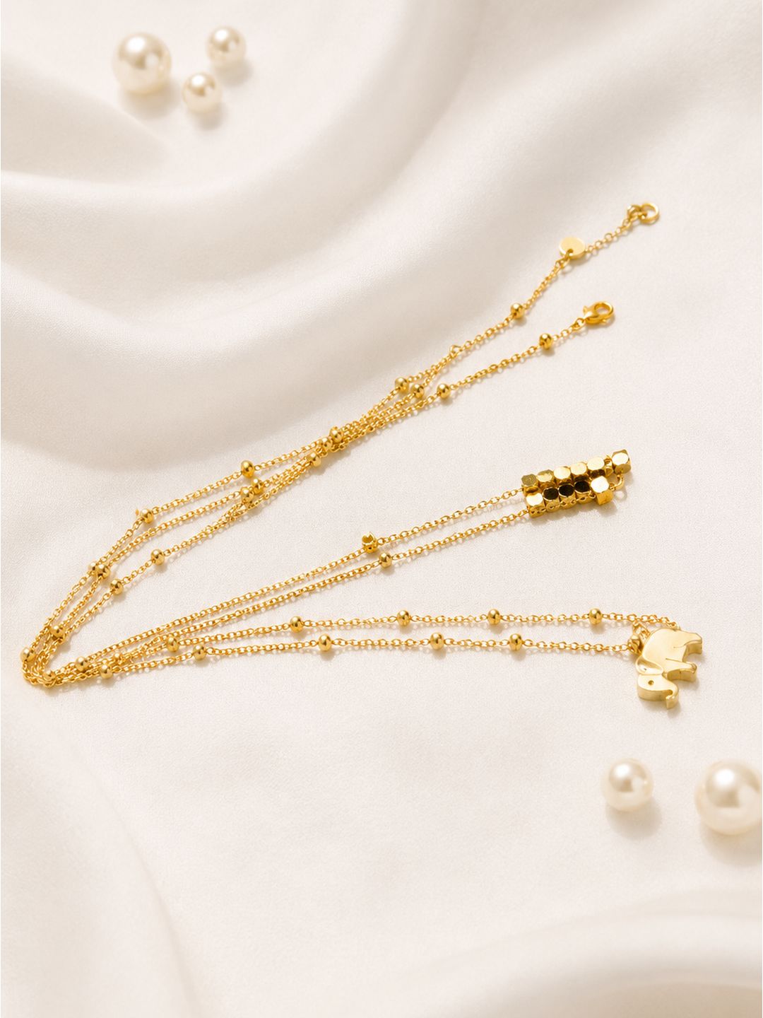 Anti-tarnish stainless steel elephant beads waist chain, jewellery accessory