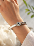 Anti-tarnish stainless steel evil eye mop bangle, jewellery accessory