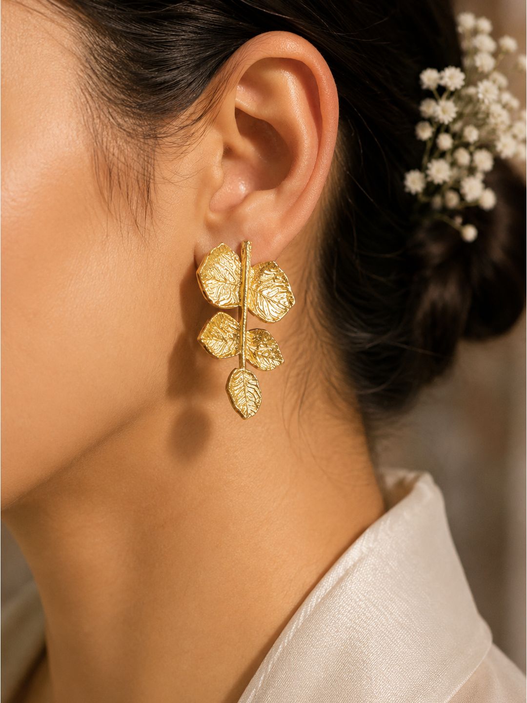 Brass falling leaf dangler, jewellery accessory