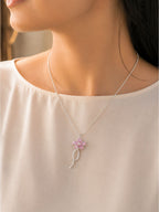 Anti-tarnish stainless steel five petal floral pendant, jewellery accessory