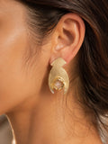 Brass flame shaped studs, jewellery accessory