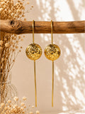 Brass flower motif earpin earrings, jewellery accessory