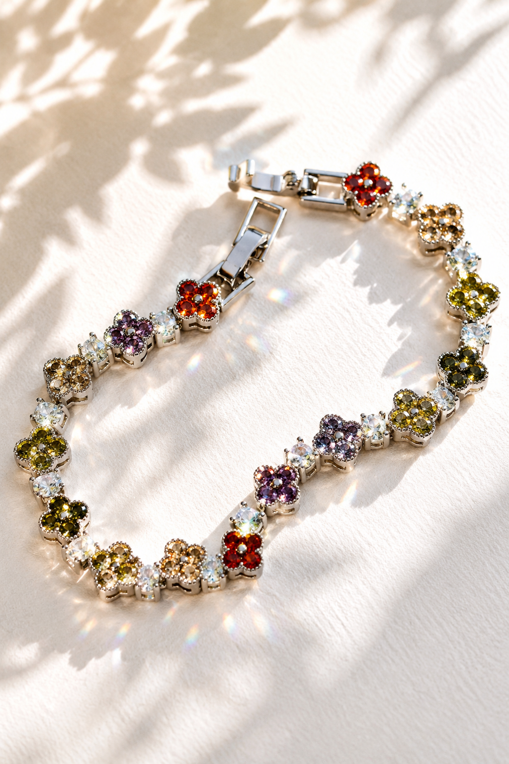 Heavy Stone Flower Bracelet