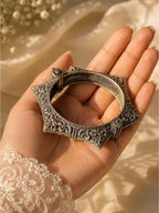 Oxidised brass hexagon bangle handcuff, jewellery accessory