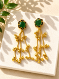 Hexagon Bells Kashmiri long Earrings