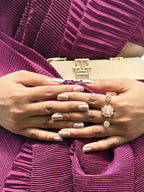 Brass kundan double finger ring, jewellery accessory