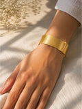 Brass matt finish gold plain handcuff, jewellery accessory