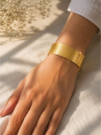 Brass matt finish gold plain handcuff, jewellery accessory