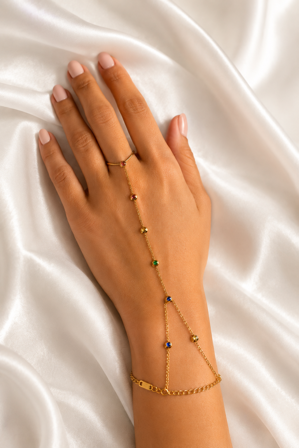 Multicolored Heart Hand chain