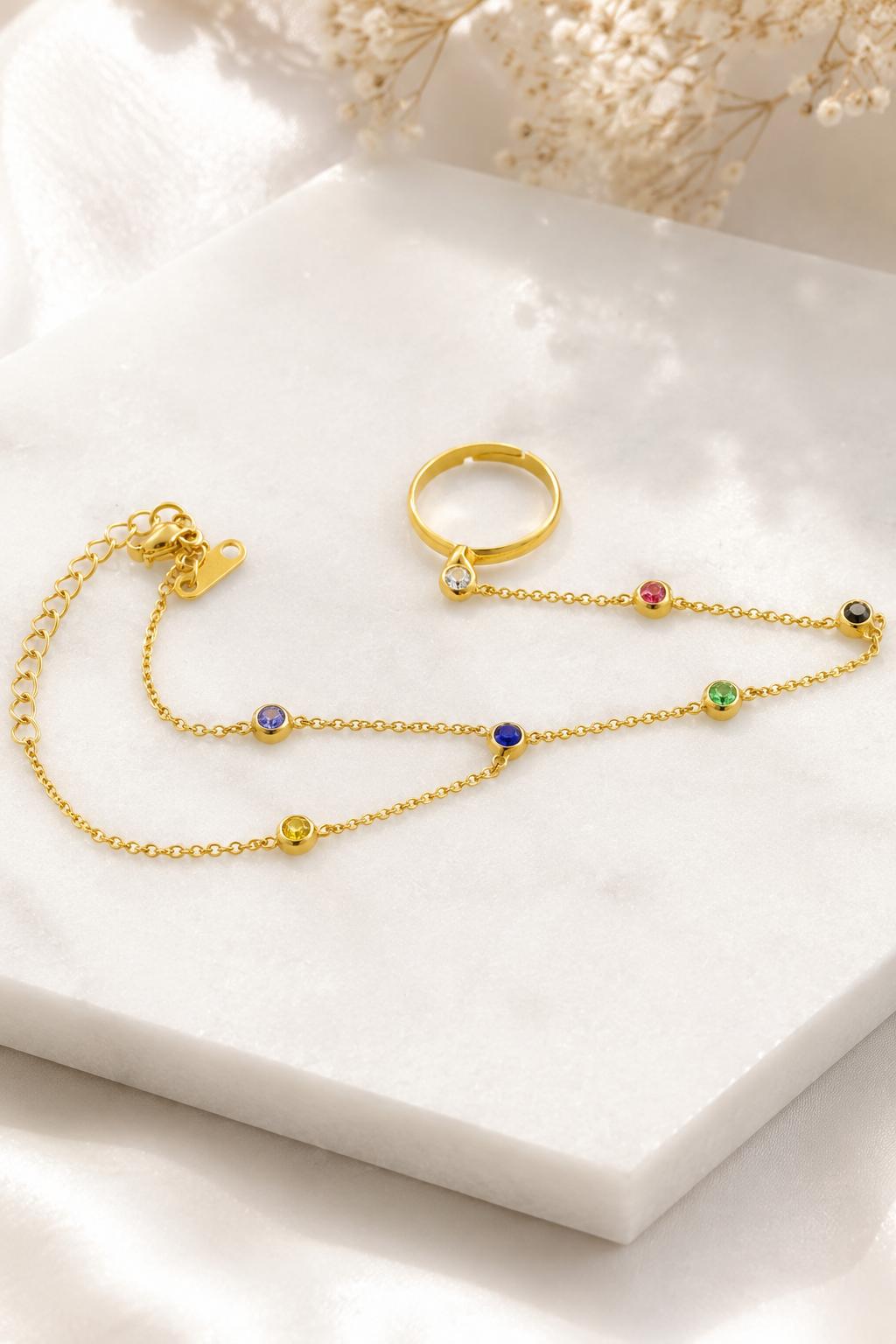 Multicolored Heart Hand chain