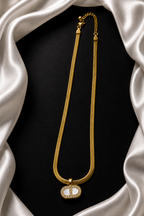 Oval MOP in Snake Chain