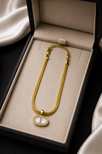 Oval MOP in Snake Chain