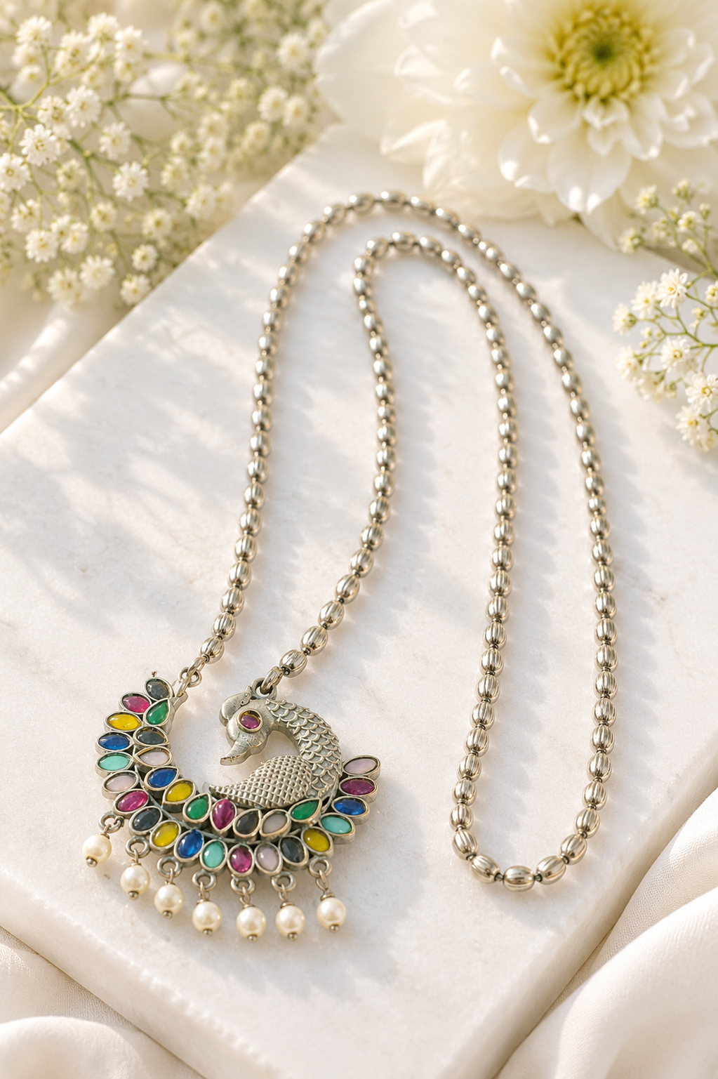 Peacock Shaped Pendant Neckpiece