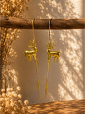 Brass reindeer earpin earrings, jewellery accessory