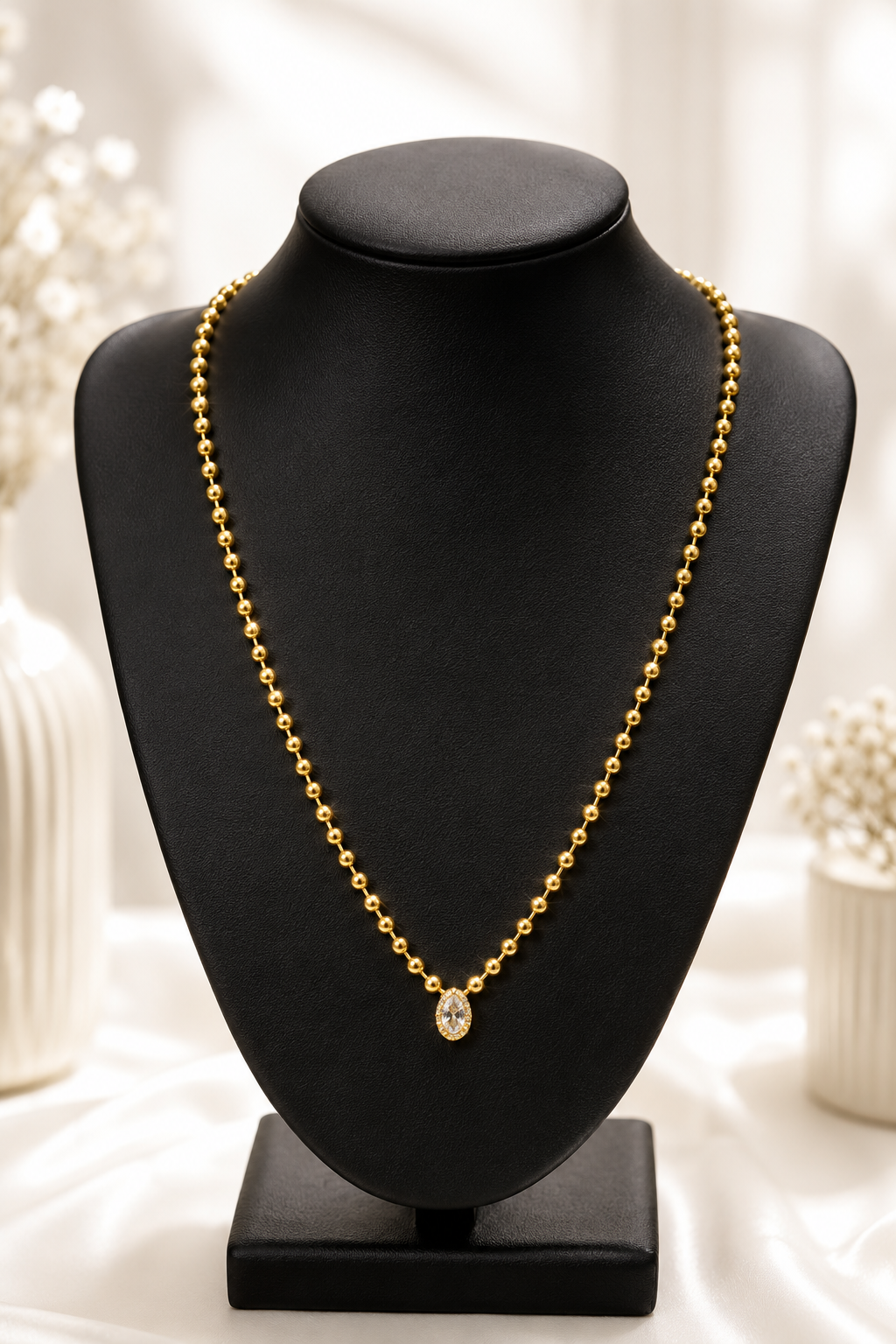 Single Stone Beaded Chain