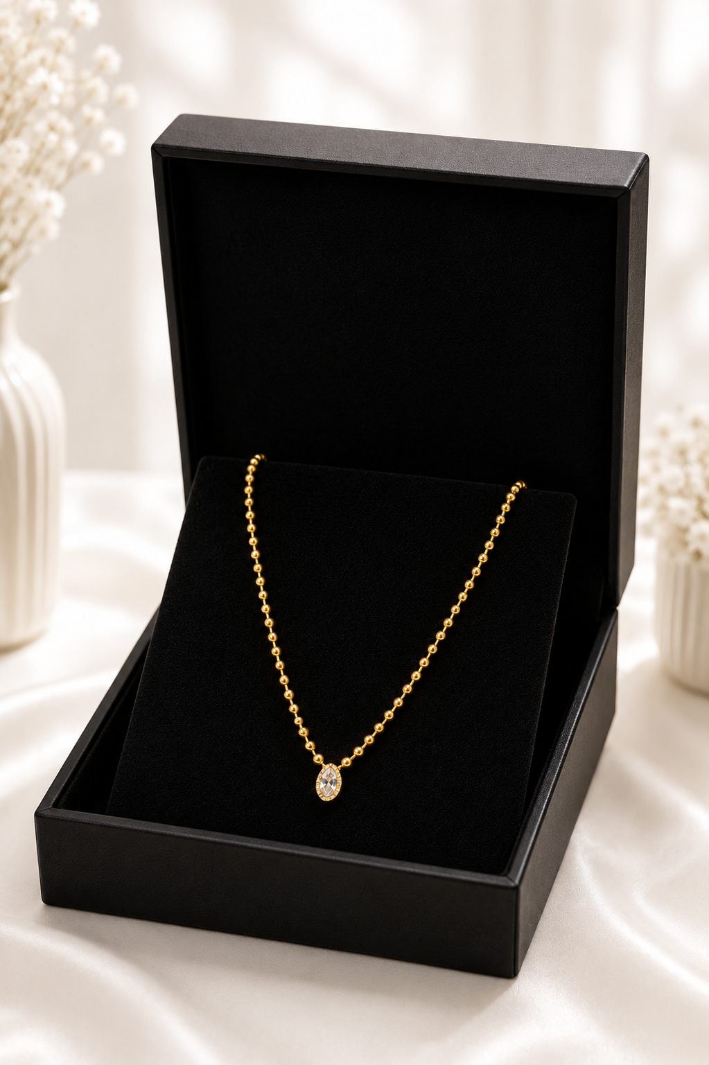 Single Stone Beaded Chain