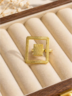 Brass square in square ring, jewellery accessory