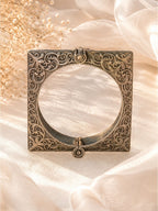 Oxidised brass square oxd bangle handcuff, jewellery accessory