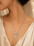 Anti-tarnish stainless steel swan with evil eye charm pendant, jewellery accessory