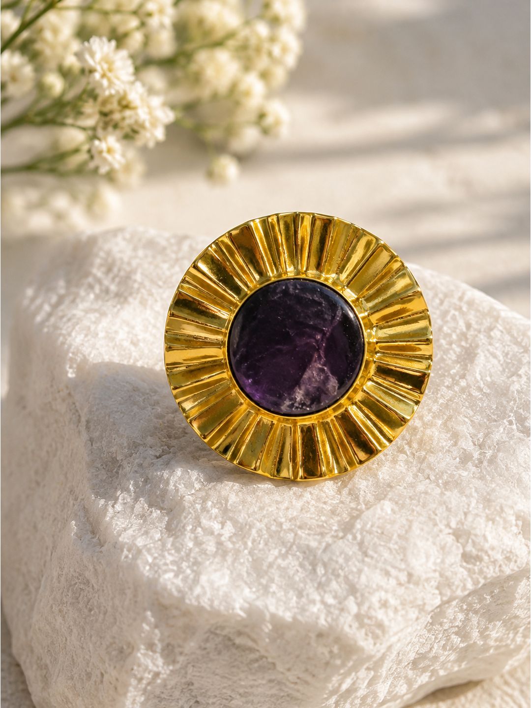 Textured Sunflower Ring