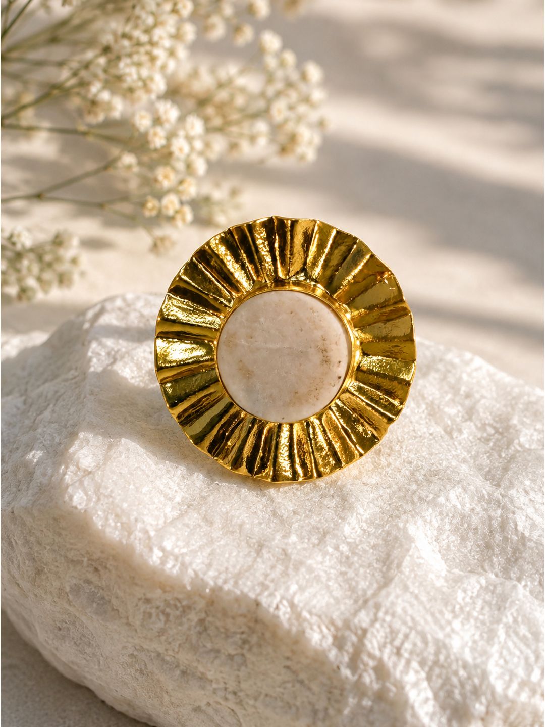 Textured Sunflower Ring